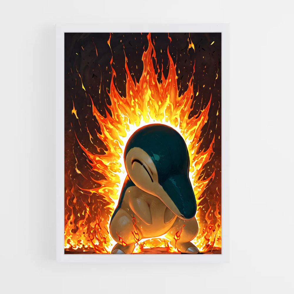 Poster Cyndaquil en Flammes – affiche Pokemon (vue 3)
