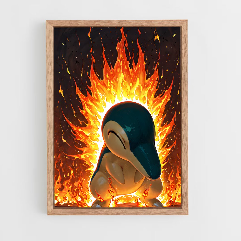 Poster Cyndaquil en Flammes – affiche Pokemon (vue 4)