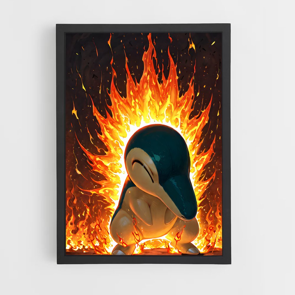 Poster Cyndaquil en Flammes – affiche Pokemon (vue 2)