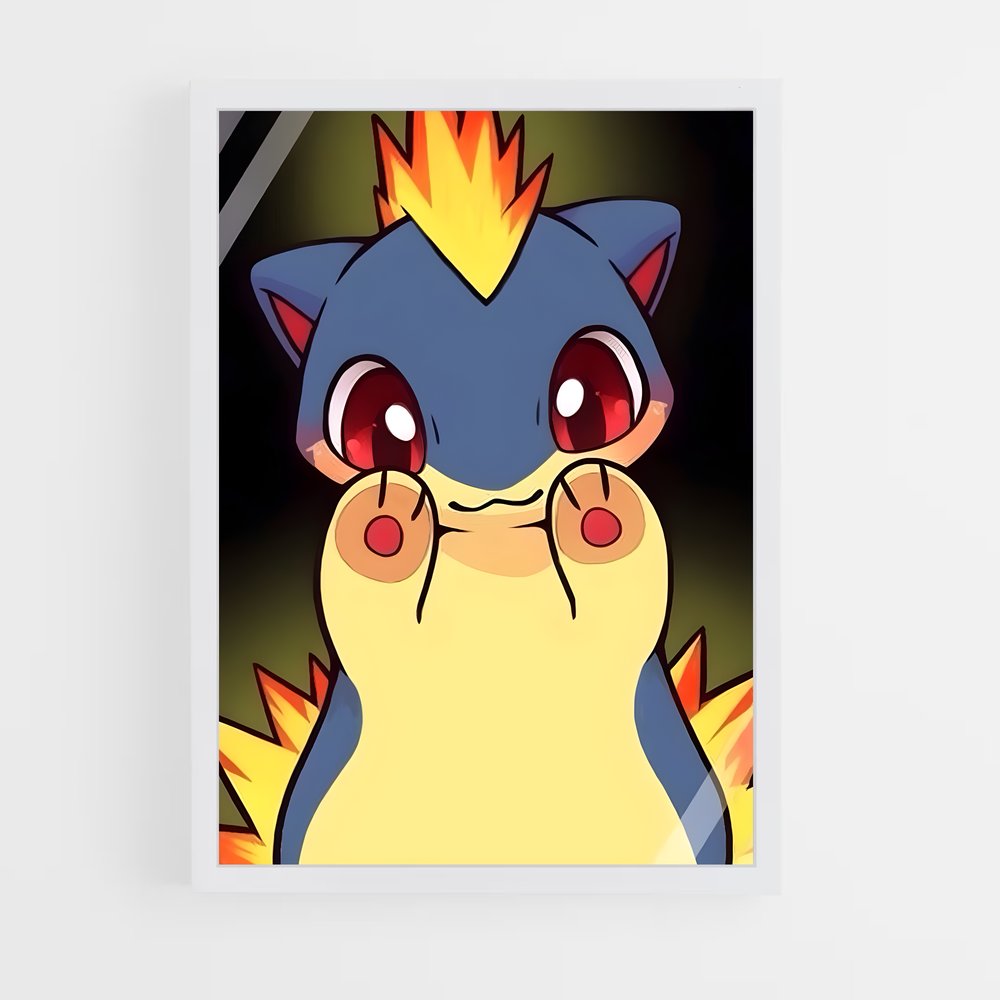 Poster Cyndaquil espace – affiche Pokemon (vue 3)