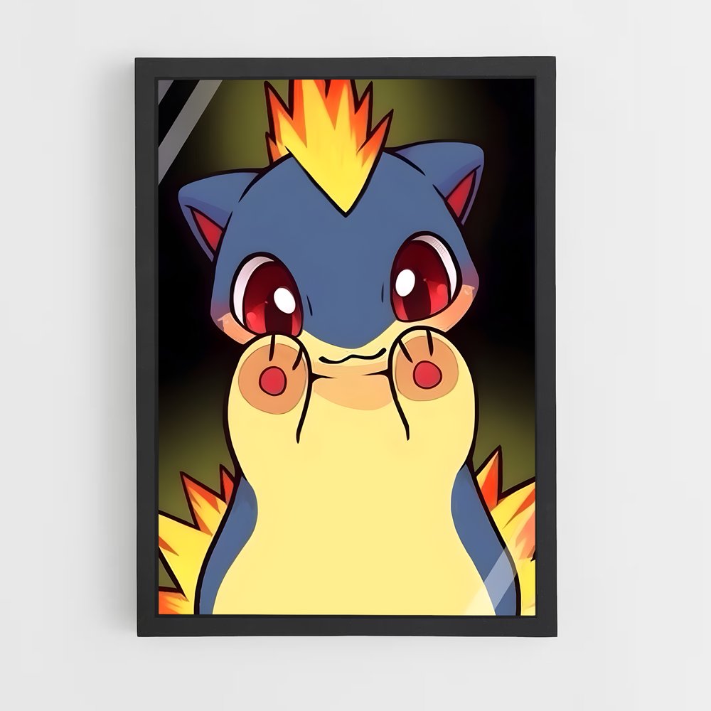 Poster Cyndaquil espace – affiche Pokemon (vue 2)