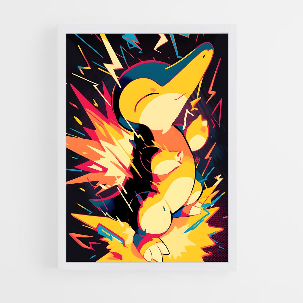 Poster Cyndaquil en Flamme – affiche Pokemon (vue 3)