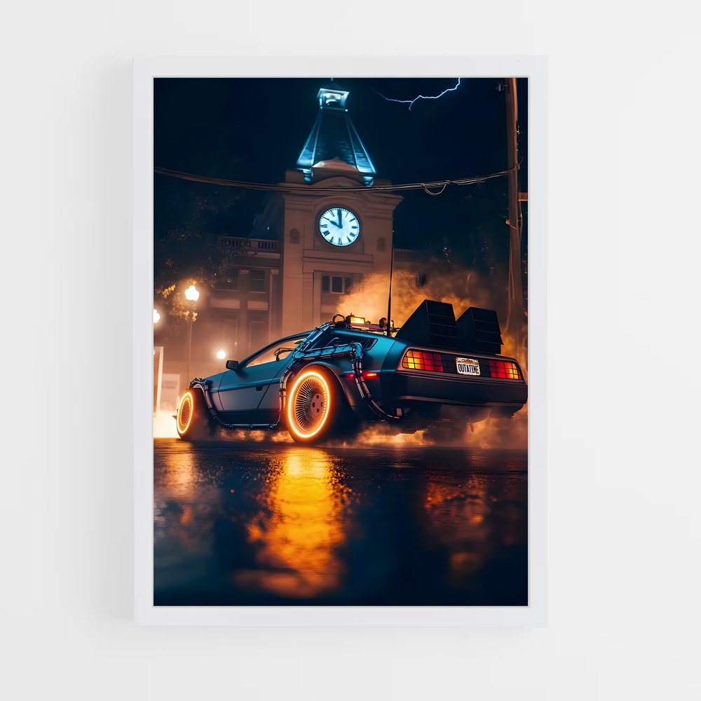 Poster Voyageur Temporel – affiche Delorean (vue 3)