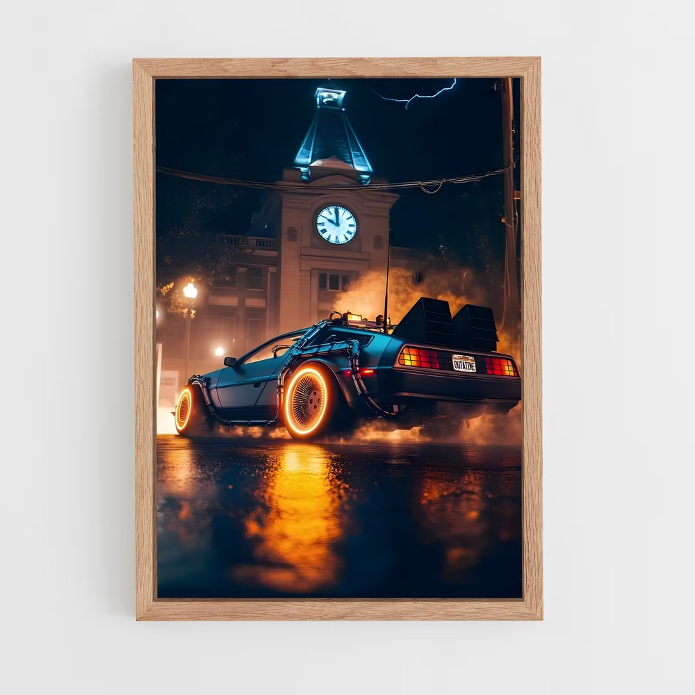Poster Voyageur Temporel – affiche Delorean (vue 4)