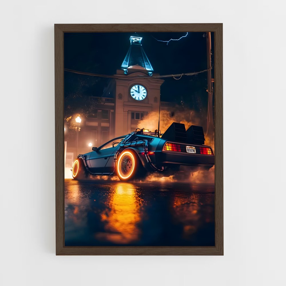 Poster Voyageur Temporel – affiche Delorean (vue 5)