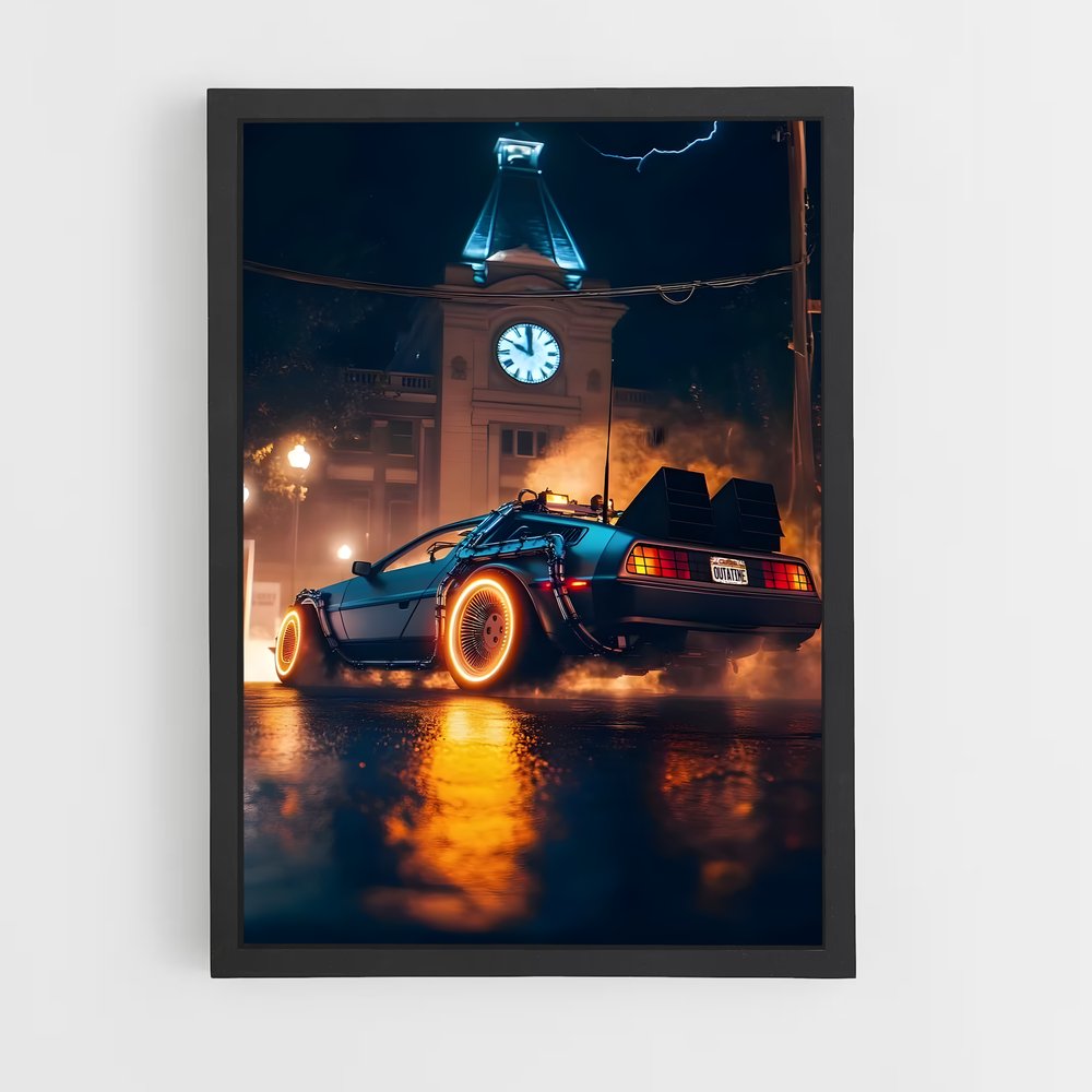 Poster Voyageur Temporel – affiche Delorean (vue 2)