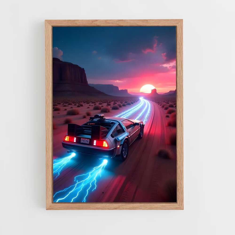 Poster Voyage Nocturne – affiche Delorean (vue 4)