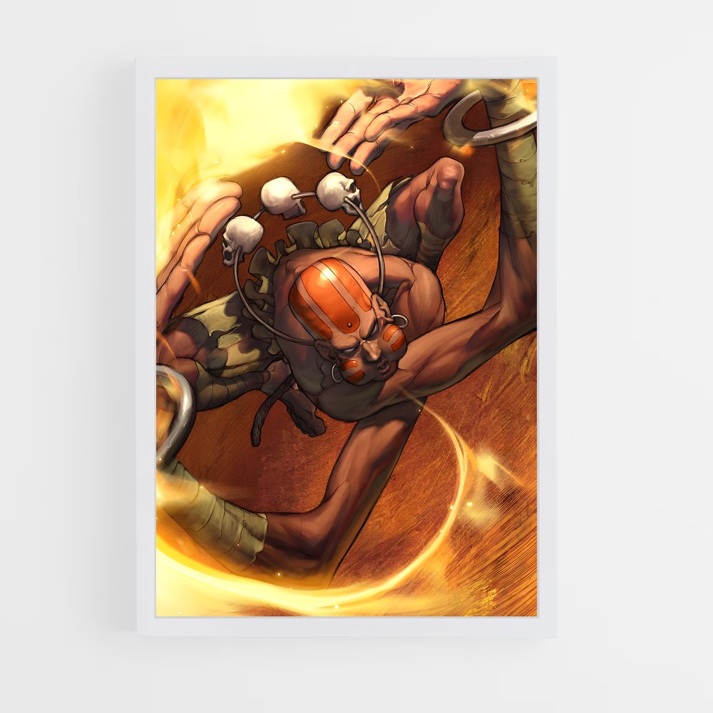 Poster Dhalsim en Flammes – affiche Street Fighter (vue 3)
