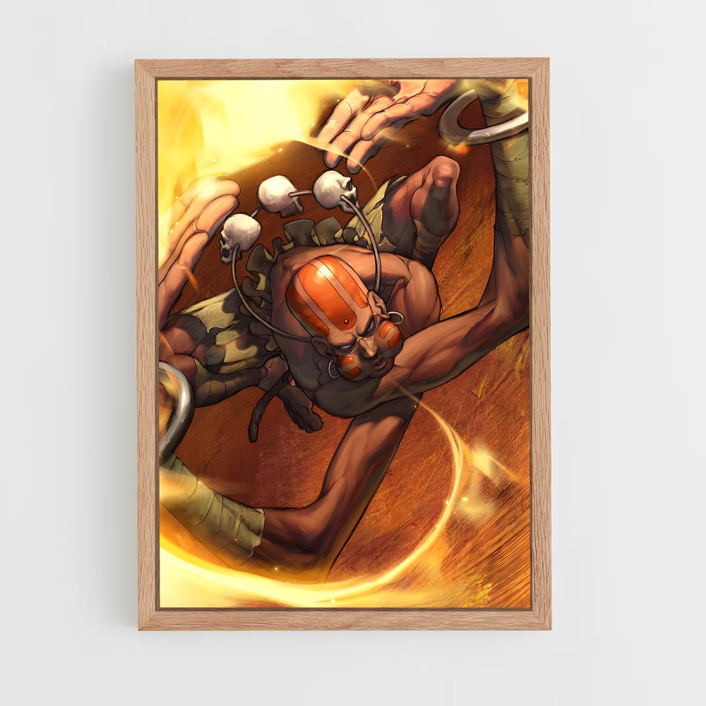 Poster Dhalsim en Flammes – affiche Street Fighter (vue 4)