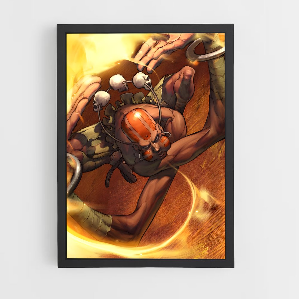 Poster Dhalsim en Flammes – affiche Street Fighter (vue 2)