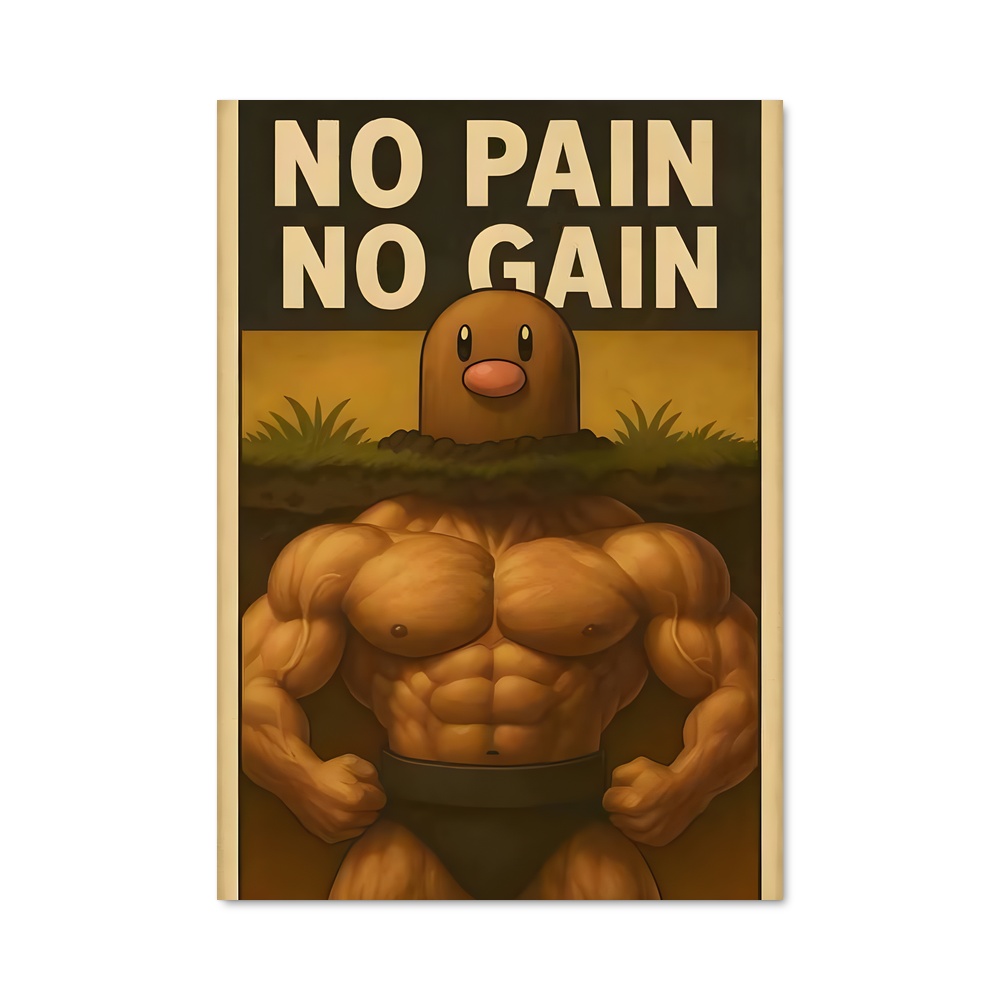Poster Sans Douleur, Pas de Gain – affiche Pokemon