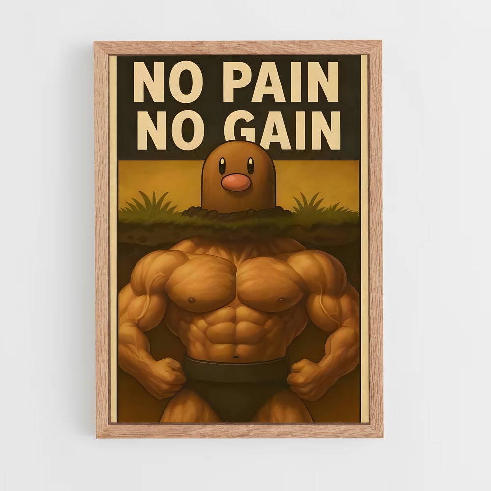 Poster Sans Douleur, Pas de Gain – affiche Pokemon (vue 4)