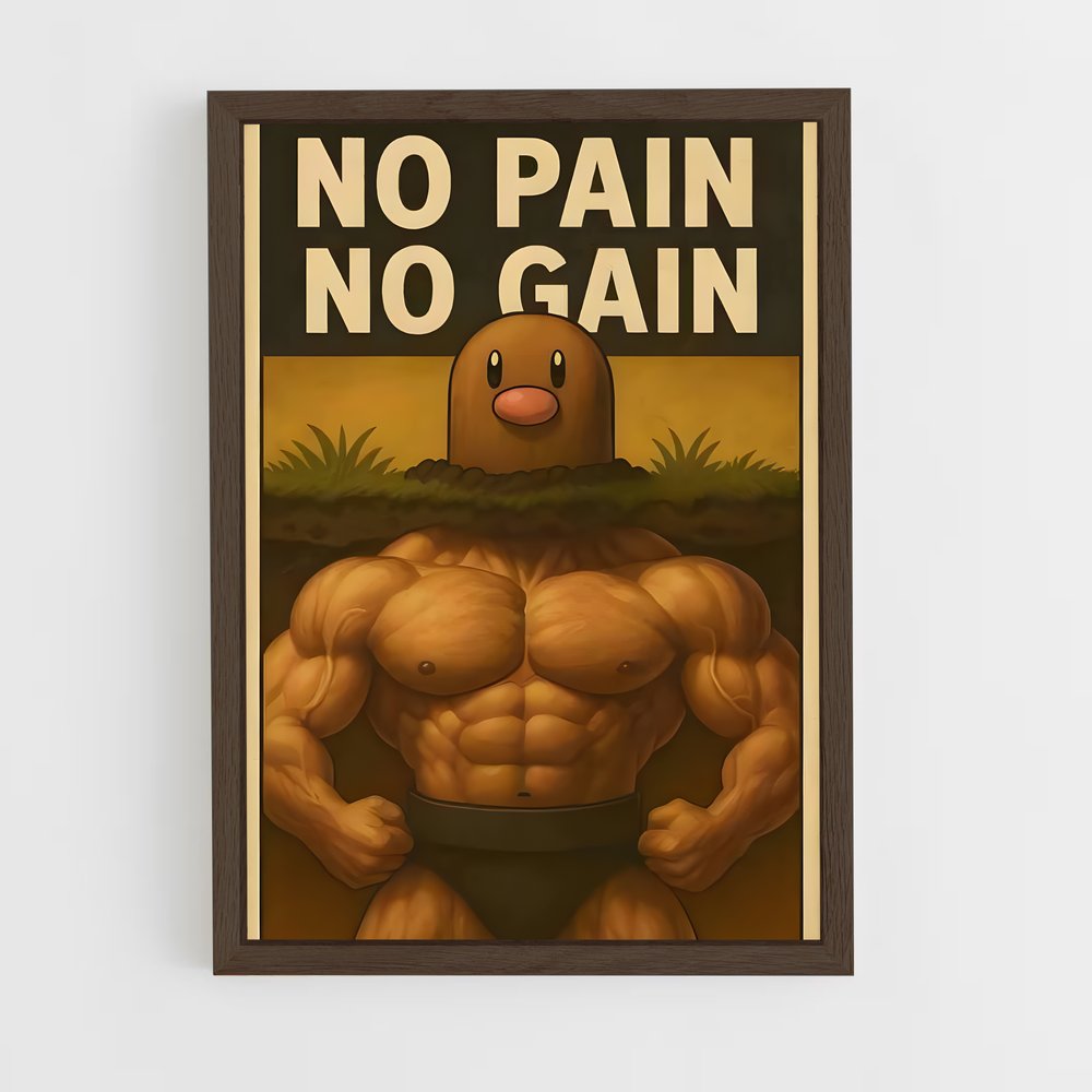 Poster Sans Douleur, Pas de Gain – affiche Pokemon (vue 5)