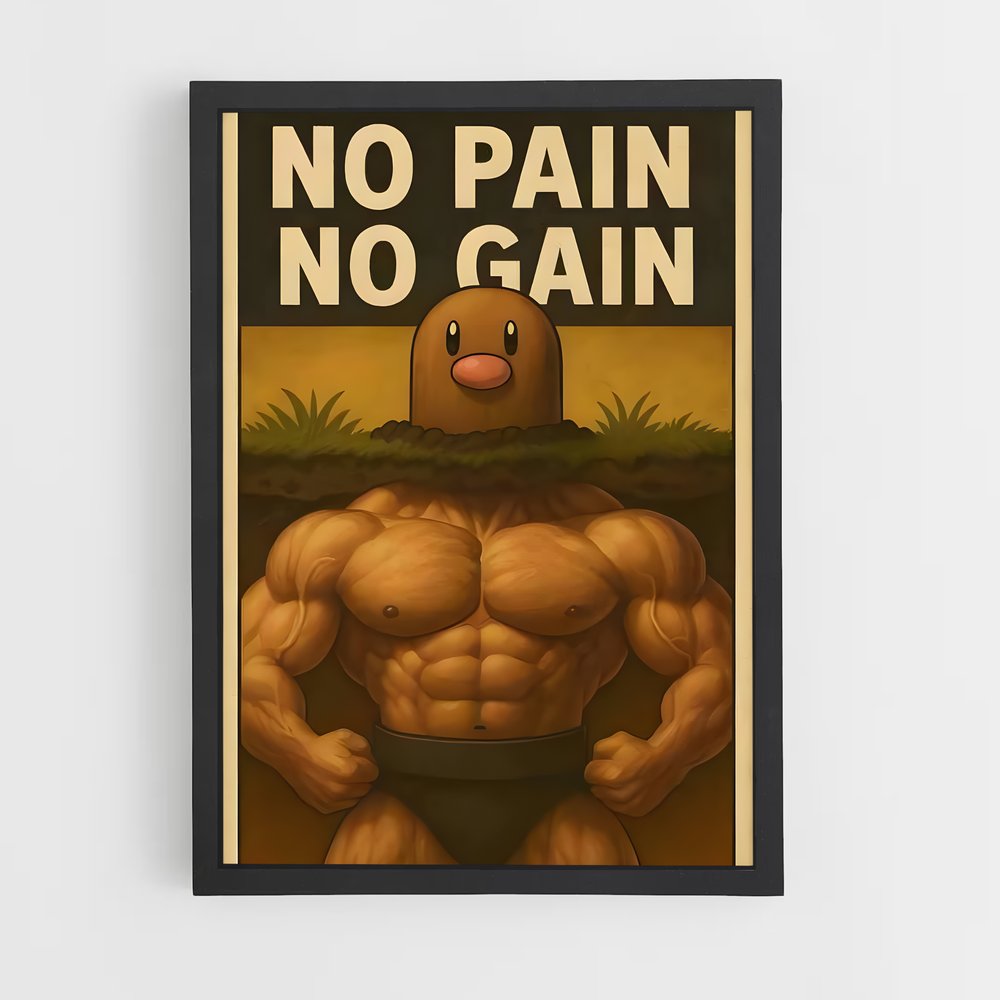 Poster Sans Douleur, Pas de Gain – affiche Pokemon (vue 2)