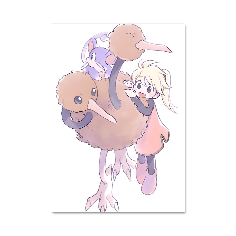 Poster Doduo bonheur – affiche Pokemon