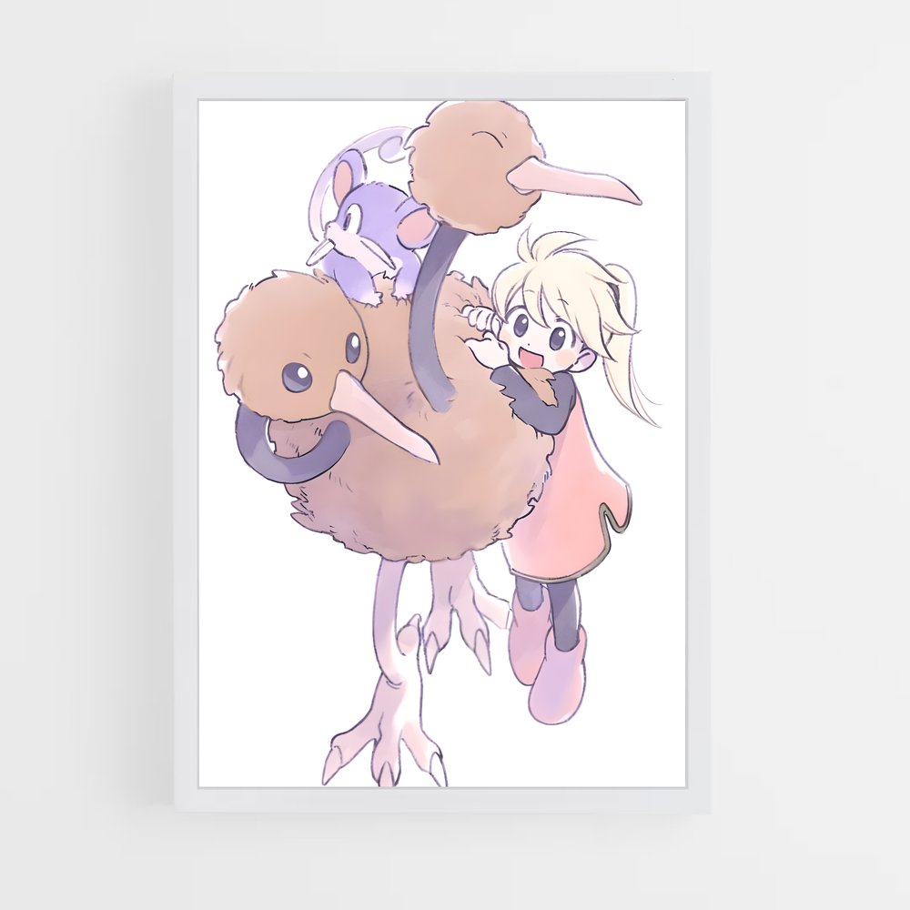 Poster Doduo bonheur – affiche Pokemon (vue 3)