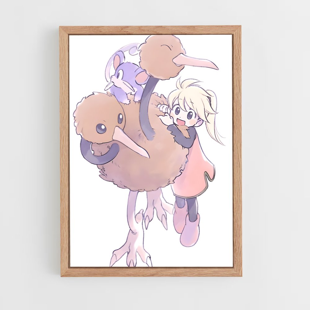 Poster Doduo bonheur – affiche Pokemon (vue 4)