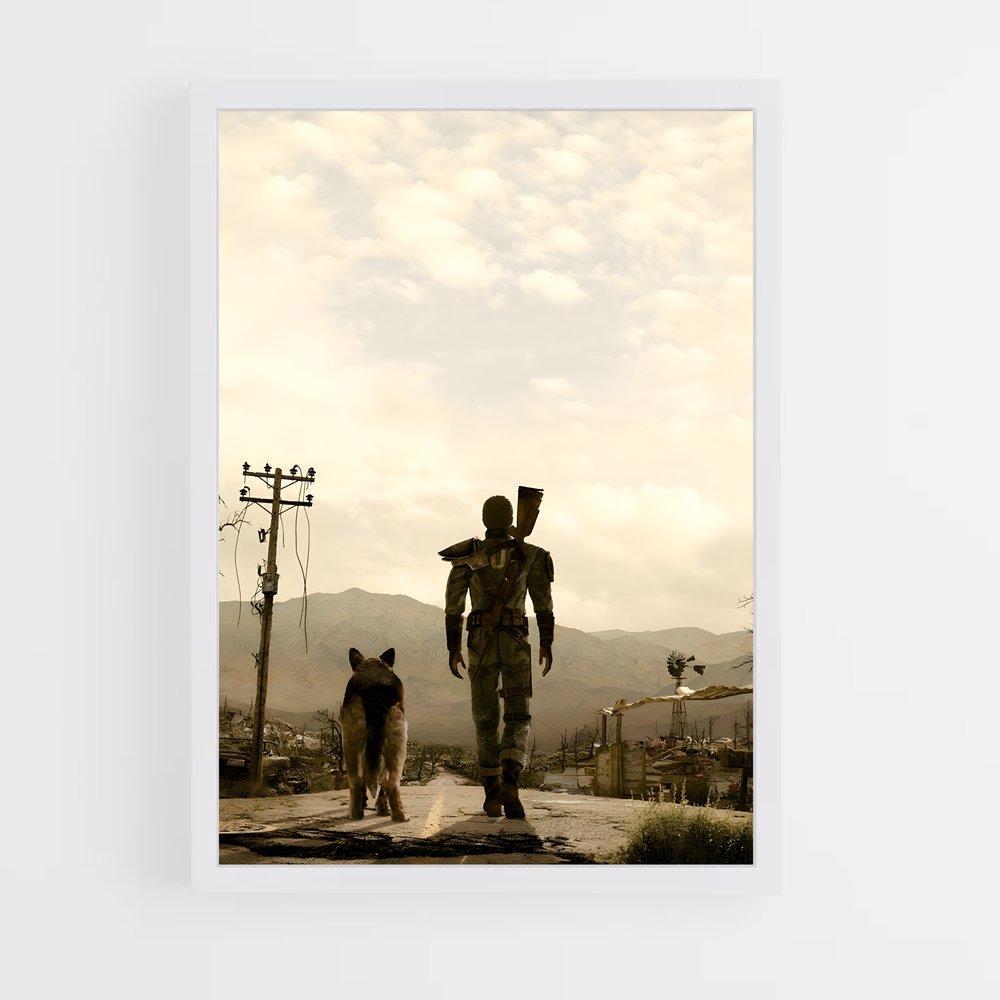Poster Sur le Chemin avec Dogmeat – affiche Fallout (vue 3)