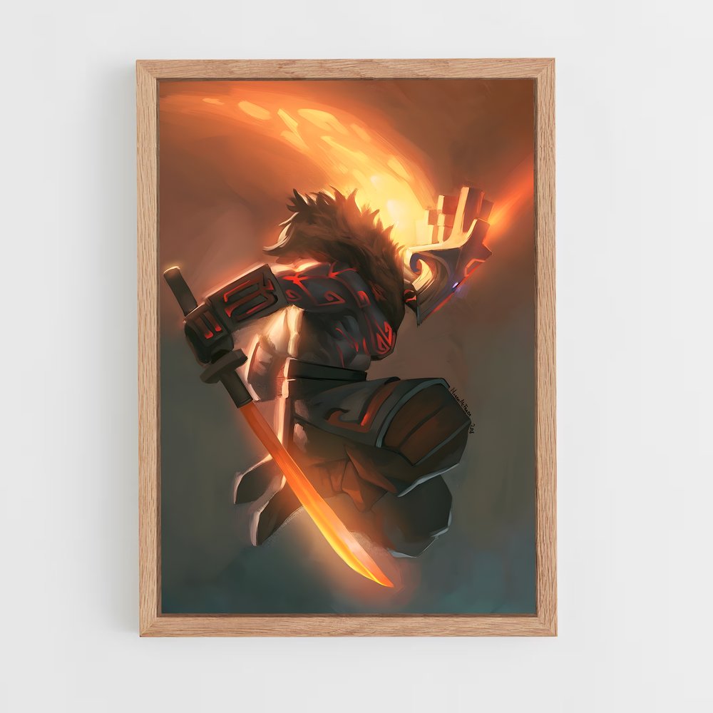 Poster Le Guerrier Enflammé – affiche Dota (vue 4)