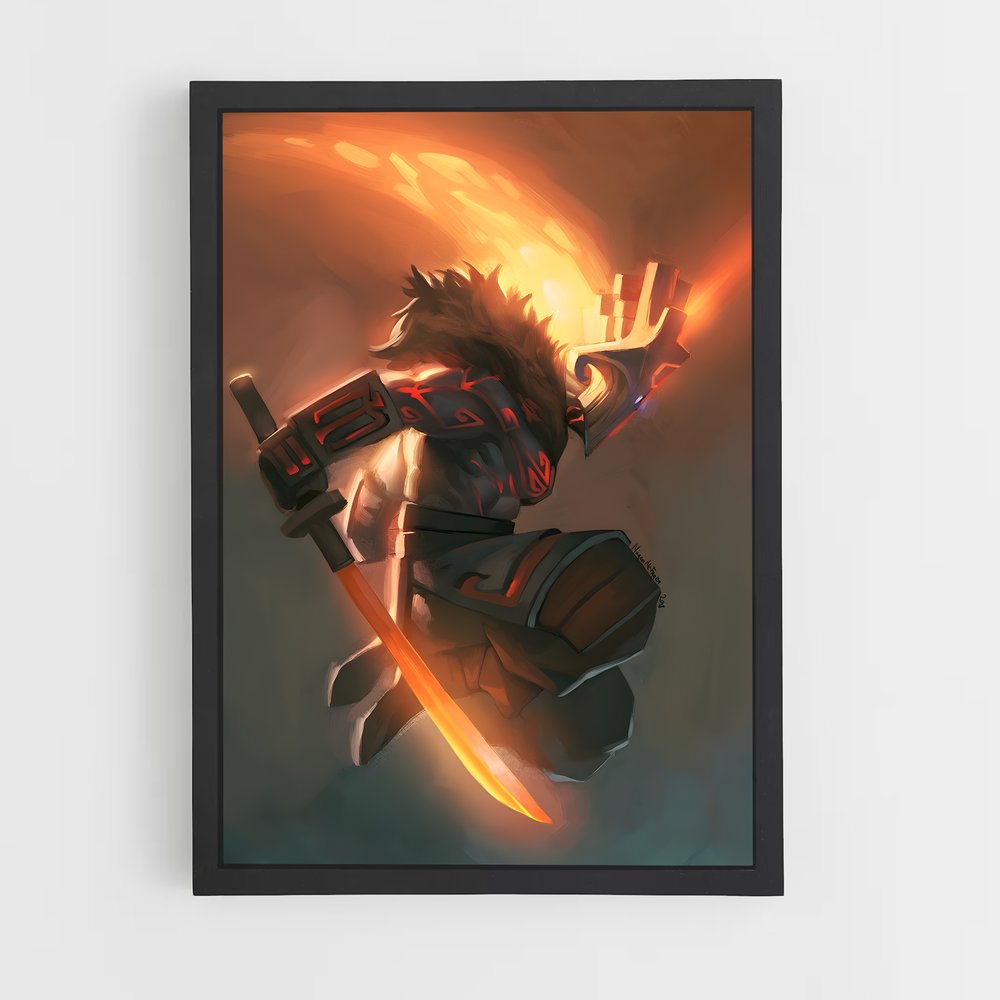 Poster Le Guerrier Enflammé – affiche Dota (vue 2)