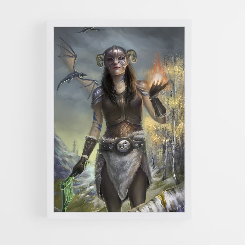 Poster Dragonborn Éveillez – affiche Skyrim (vue 3)