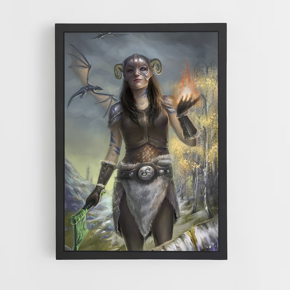 Poster Dragonborn Éveillez – affiche Skyrim (vue 2)