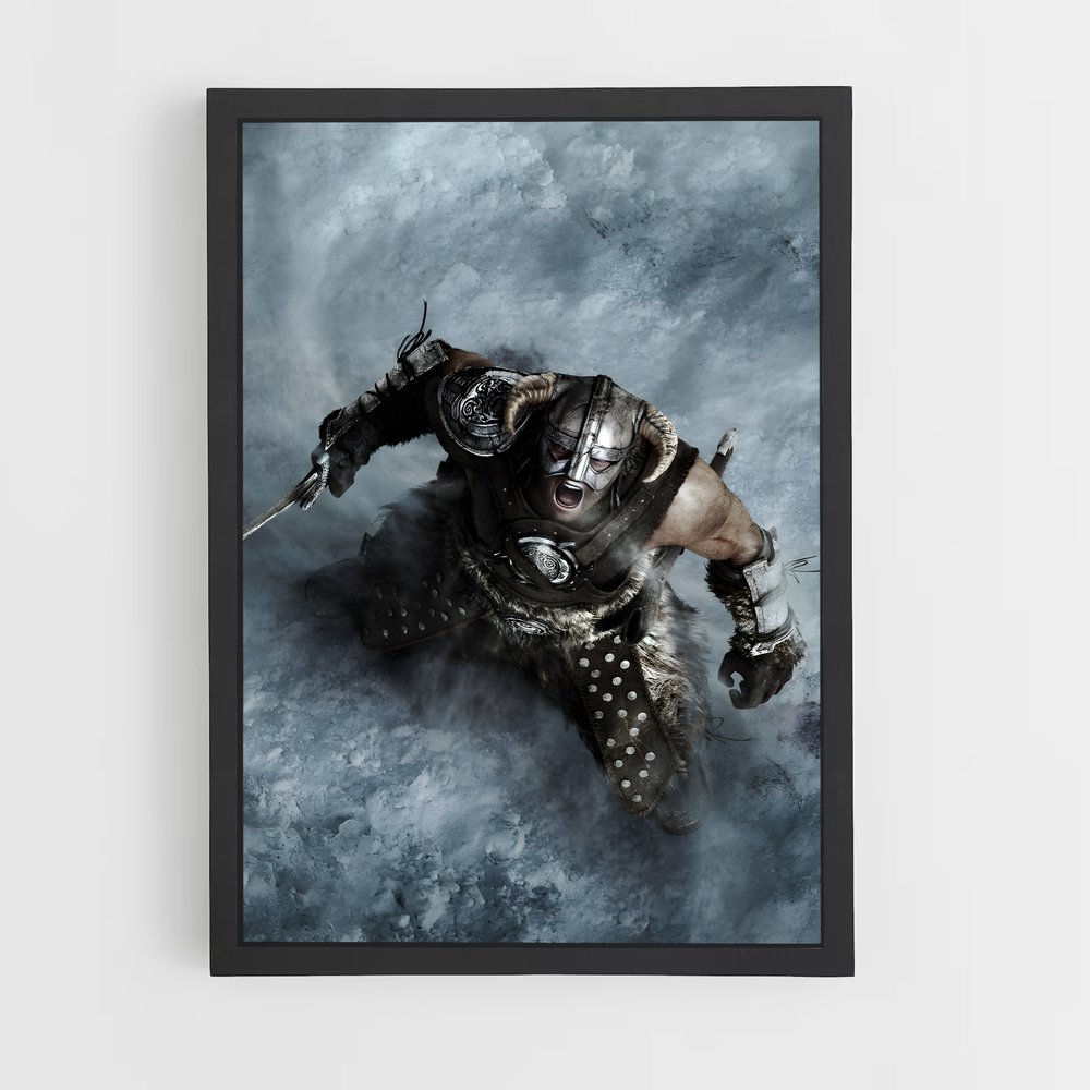 Poster L'Héros Écarlate – affiche Skyrim (vue 2)
