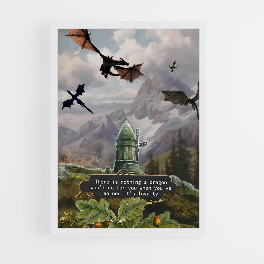 Poster Ascension du Dragon – affiche Skyrim (vue 3)