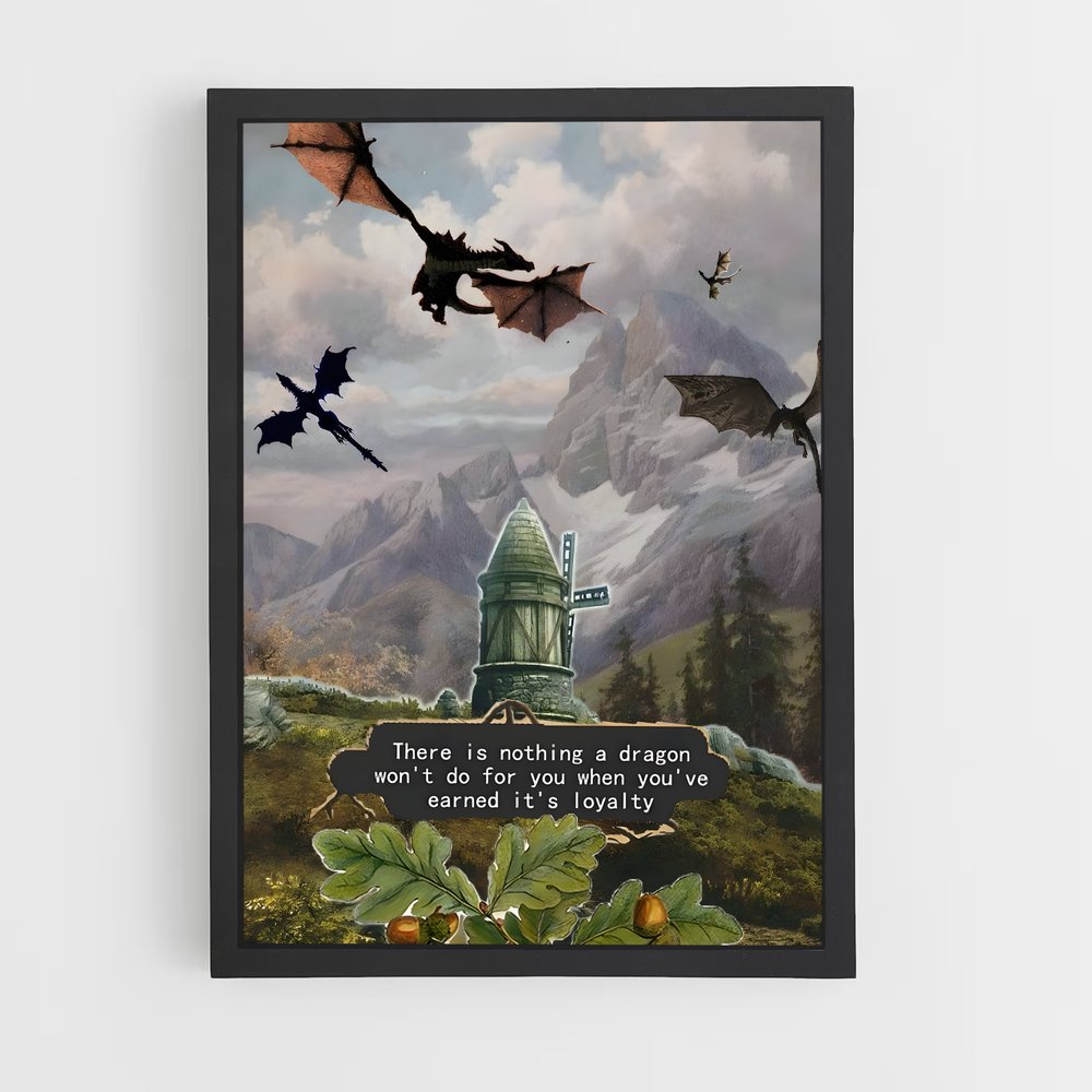 Poster Ascension du Dragon – affiche Skyrim (vue 2)