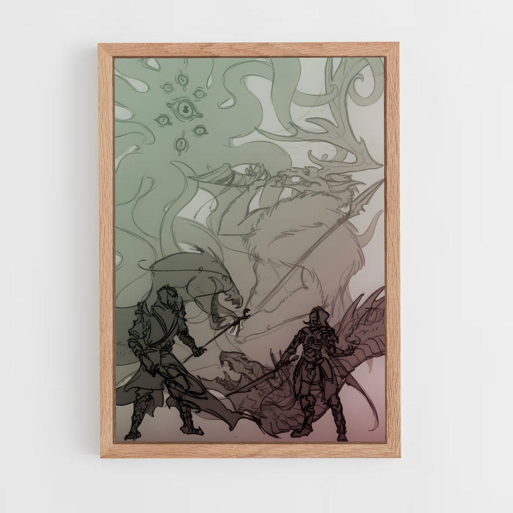 Poster Les Gardiens du Dragon – affiche Skyrim (vue 4)
