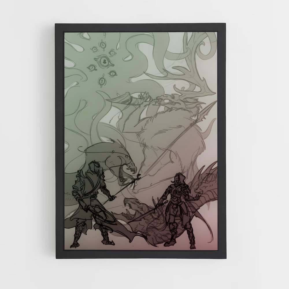 Poster Les Gardiens du Dragon – affiche Skyrim (vue 2)