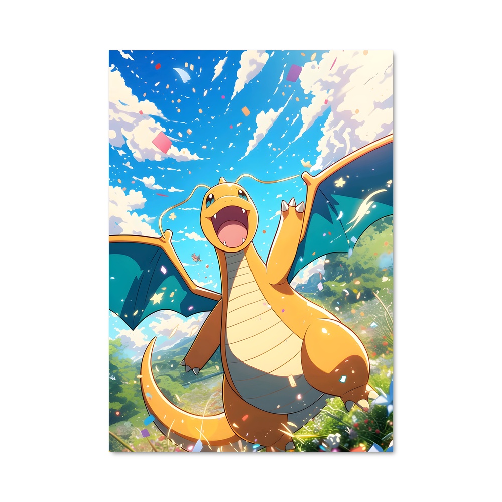 Poster Dragonite en Vol – affiche Pokemon
