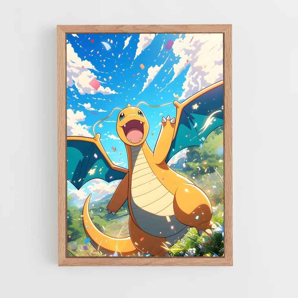 Poster Dragonite en Vol – affiche Pokemon (vue 4)
