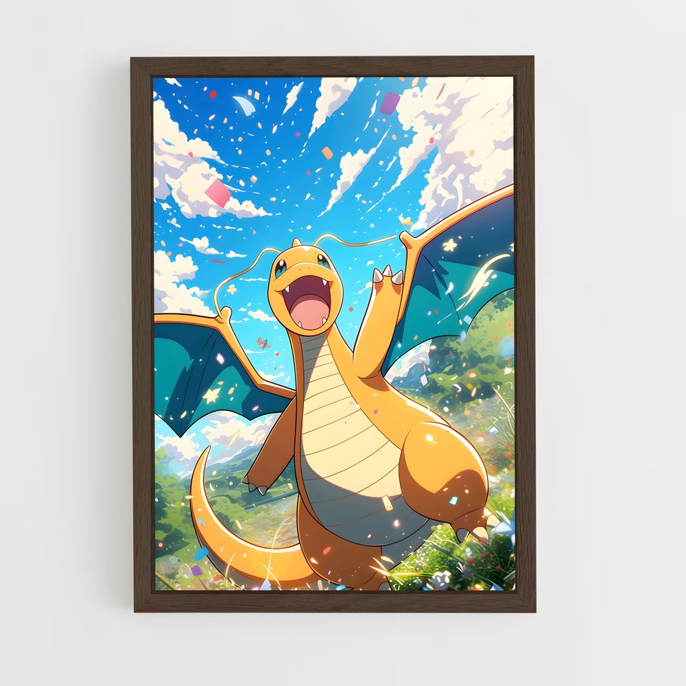 Poster Dragonite en Vol – affiche Pokemon (vue 5)