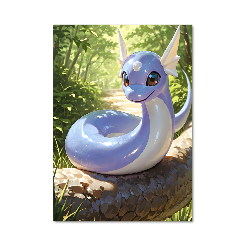 Poster Dratini sur Roche – affiche Pokemon