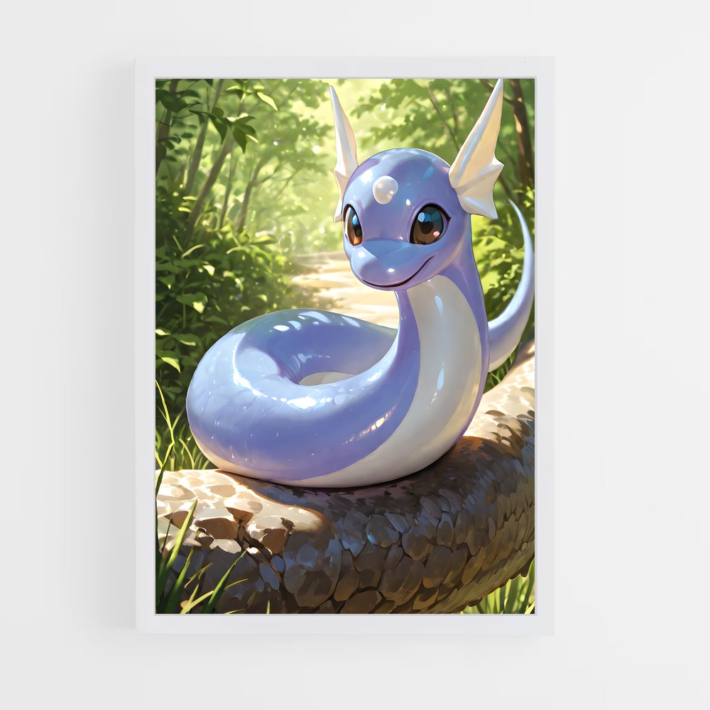 Poster Dratini sur Roche – affiche Pokemon (vue 3)