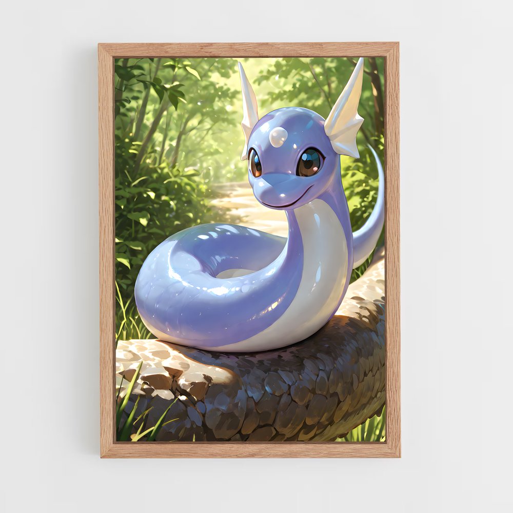 Poster Dratini sur Roche – affiche Pokemon (vue 4)