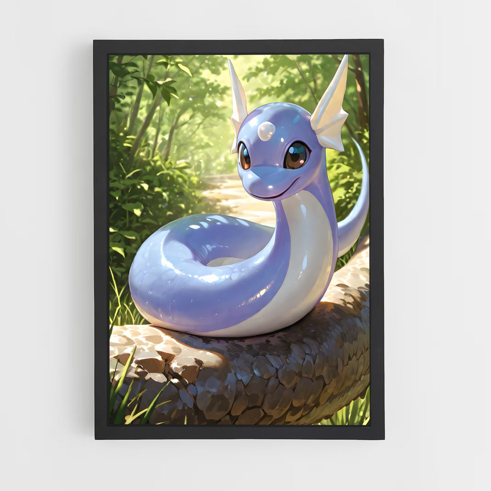 Poster Dratini sur Roche – affiche Pokemon (vue 2)