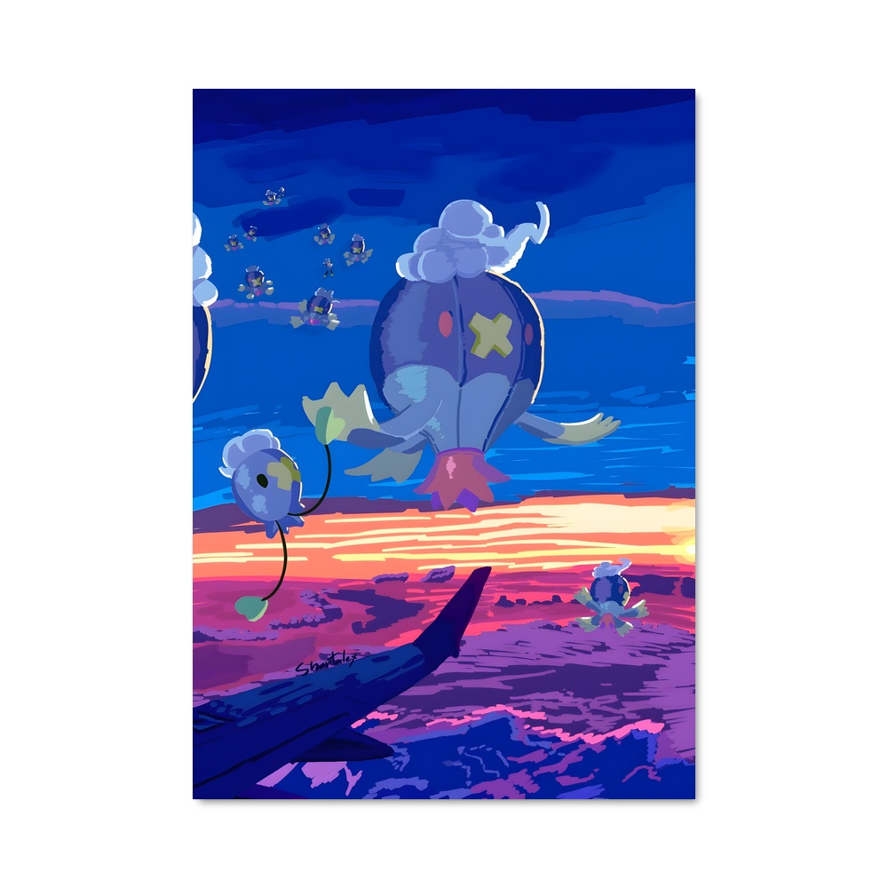 Poster Drifblim en Vol – affiche Pokemon