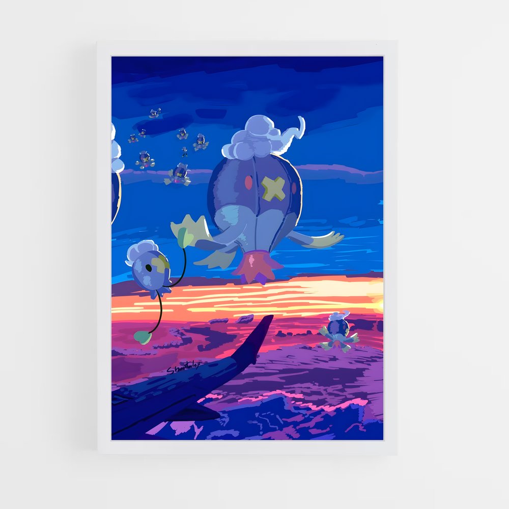 Poster Drifblim en Vol – affiche Pokemon (vue 3)