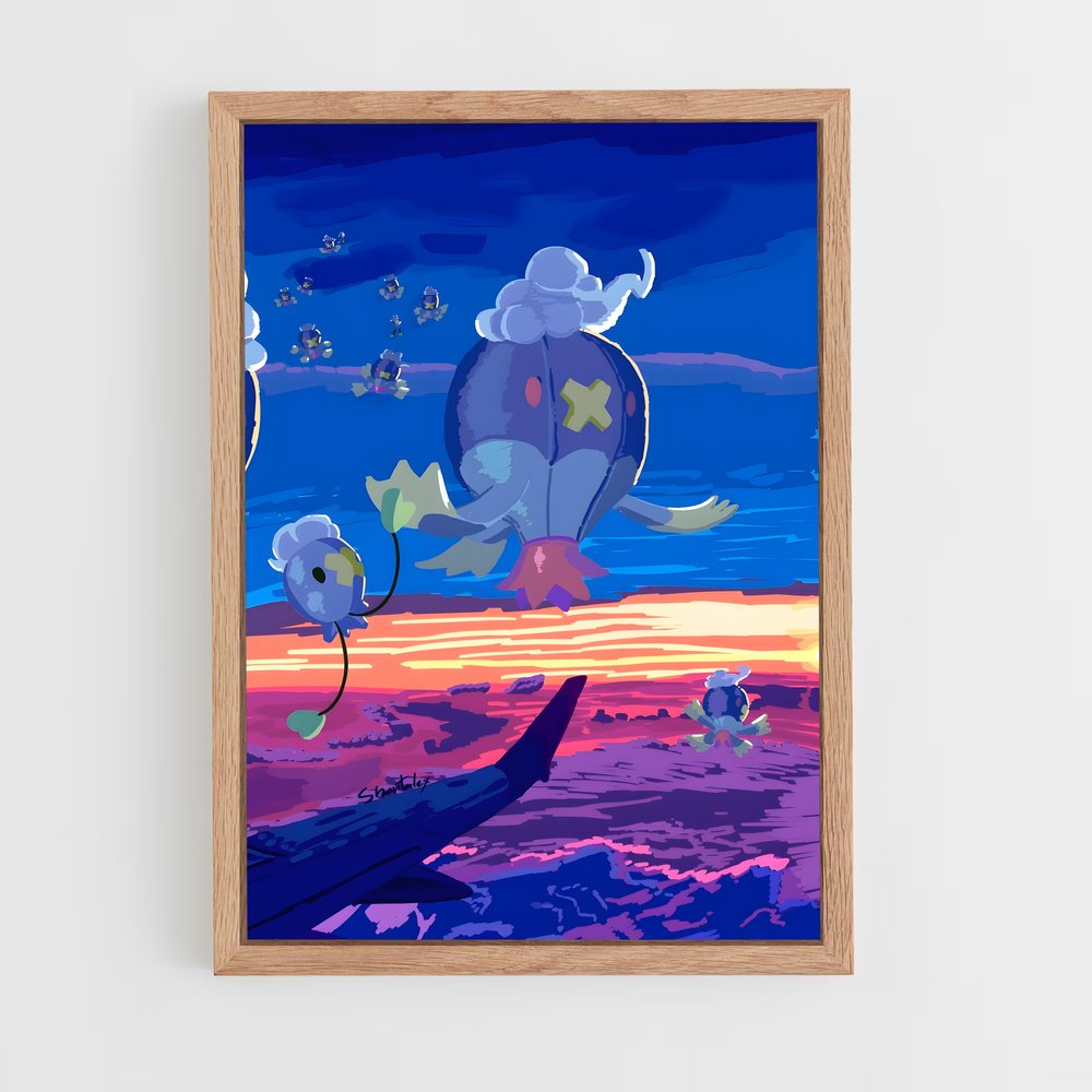 Poster Drifblim en Vol – affiche Pokemon (vue 4)