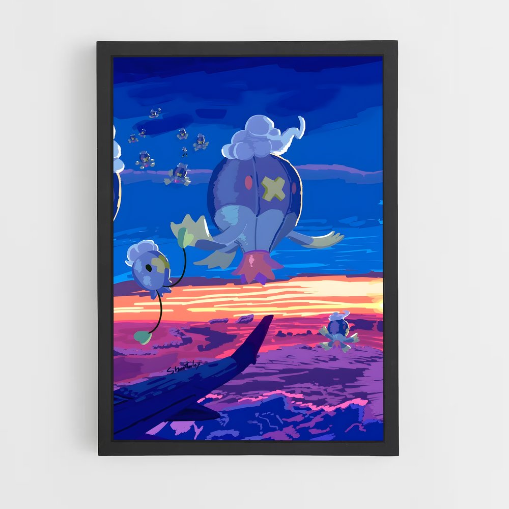 Poster Drifblim en Vol – affiche Pokemon (vue 2)
