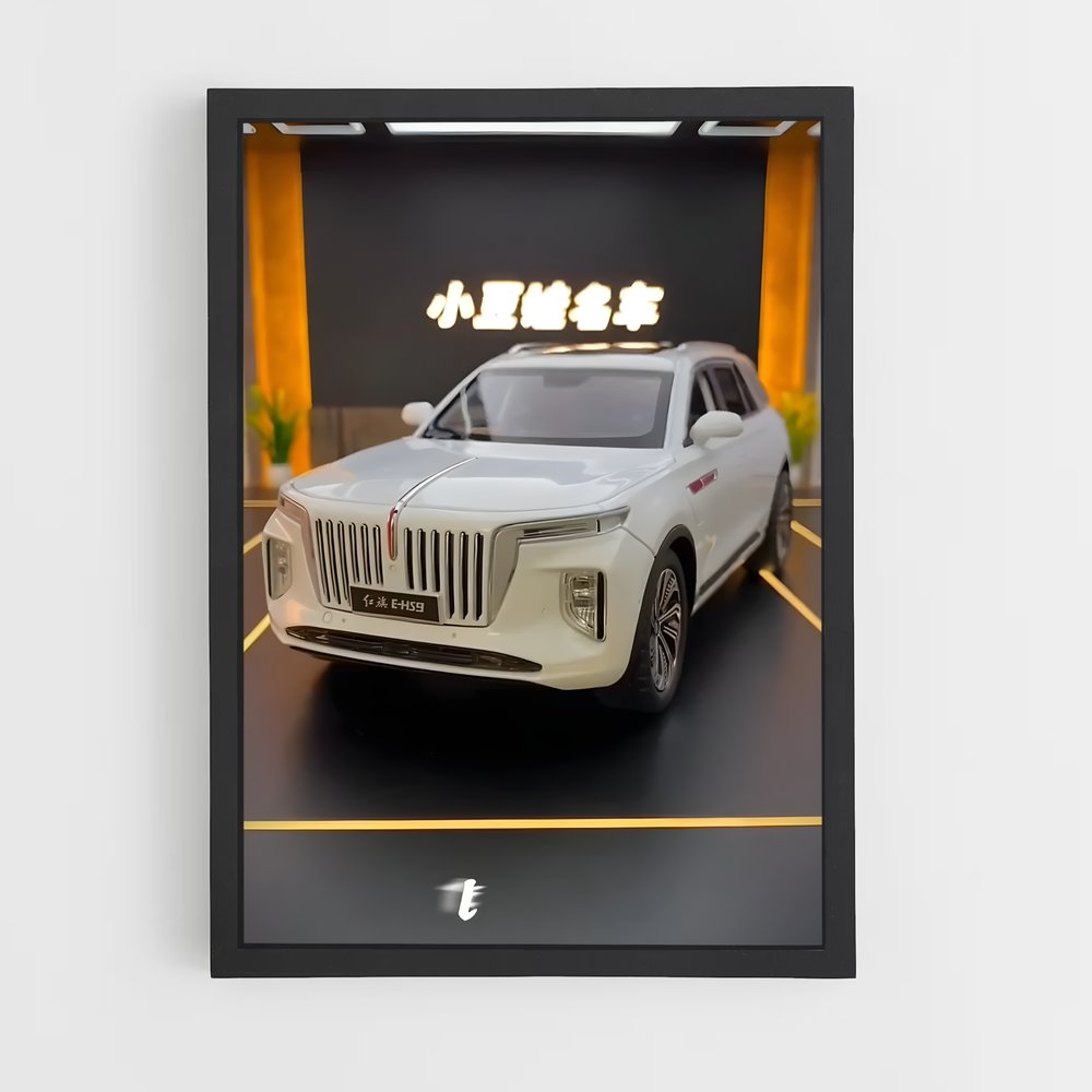 Poster suspendu parking – affiche Hongqi (vue 2)