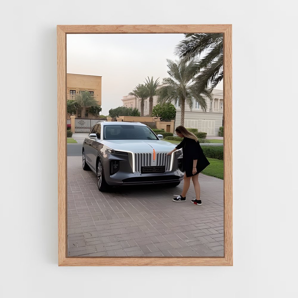 Poster Femme et Automobile – affiche Hongqi (vue 4)