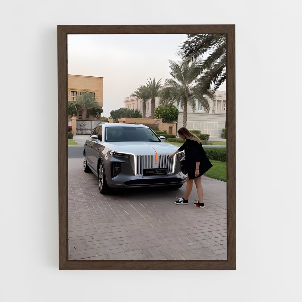 Poster Femme et Automobile – affiche Hongqi (vue 5)