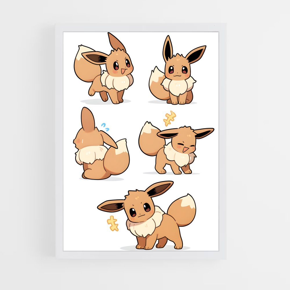 Poster Eevee Mania – affiche Pokemon (vue 3)