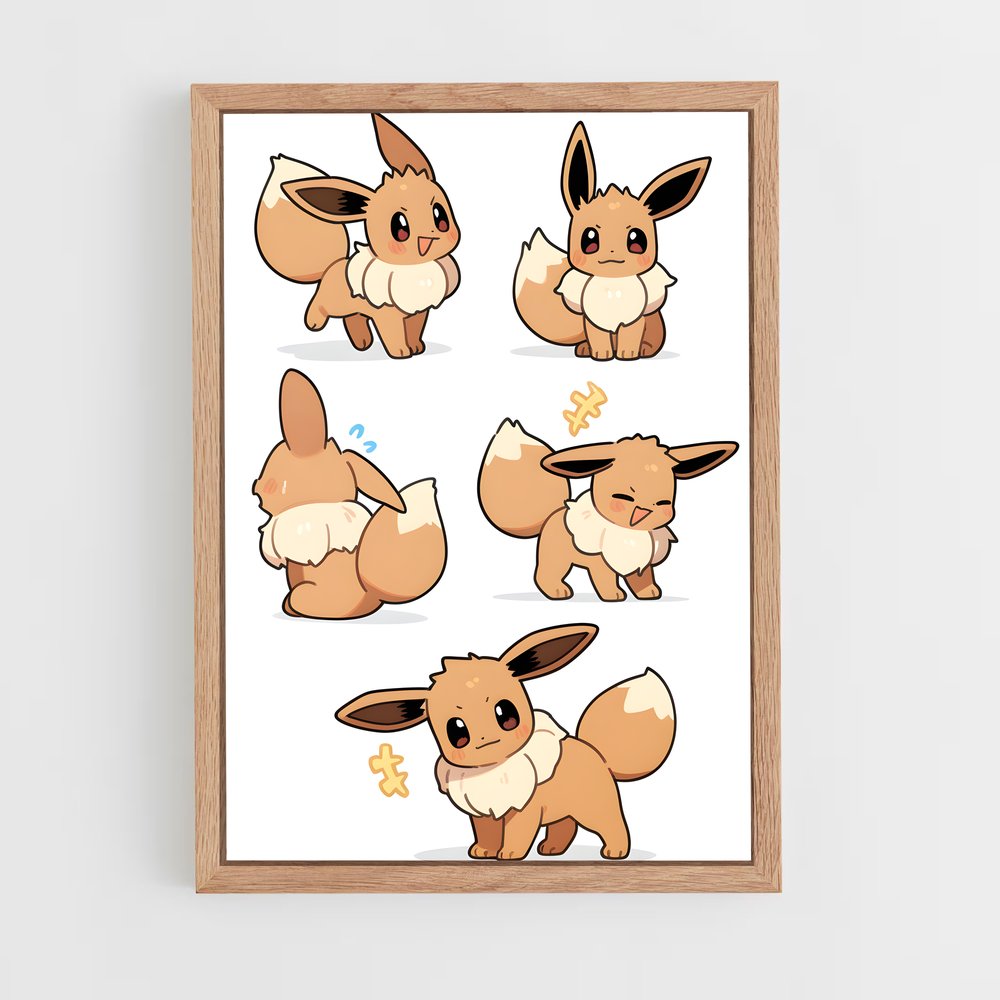 Poster Eevee Mania – affiche Pokemon (vue 4)