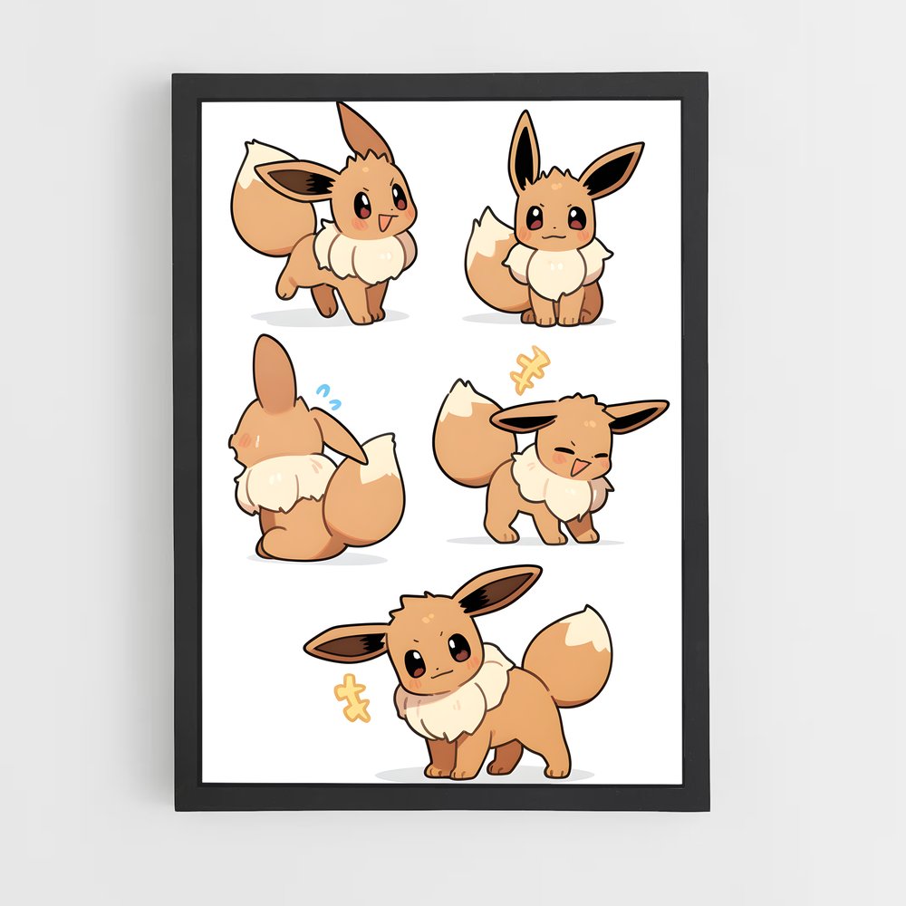 Poster Eevee Mania – affiche Pokemon (vue 2)