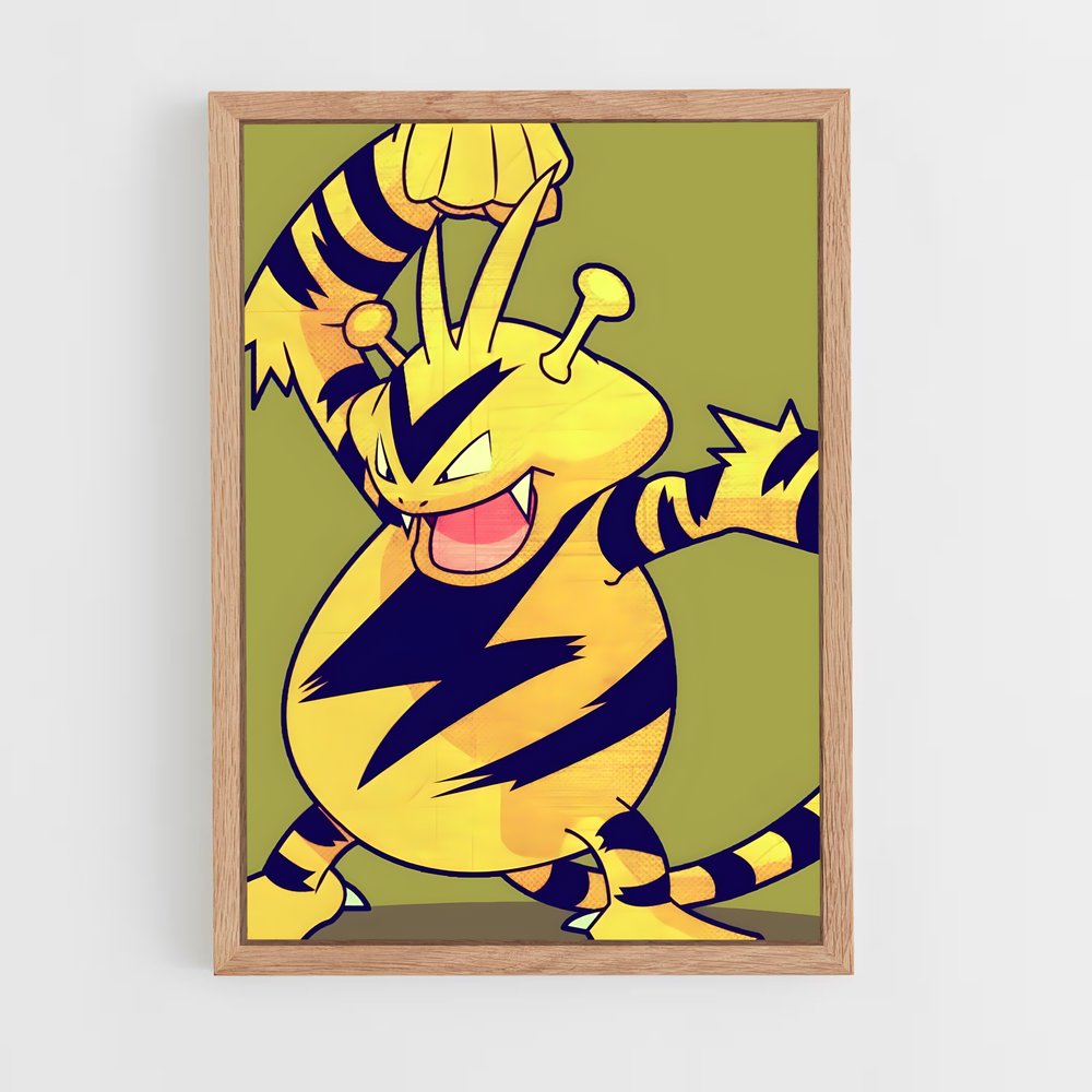 Poster Electabuzz Joyeux – affiche Pokemon (vue 4)