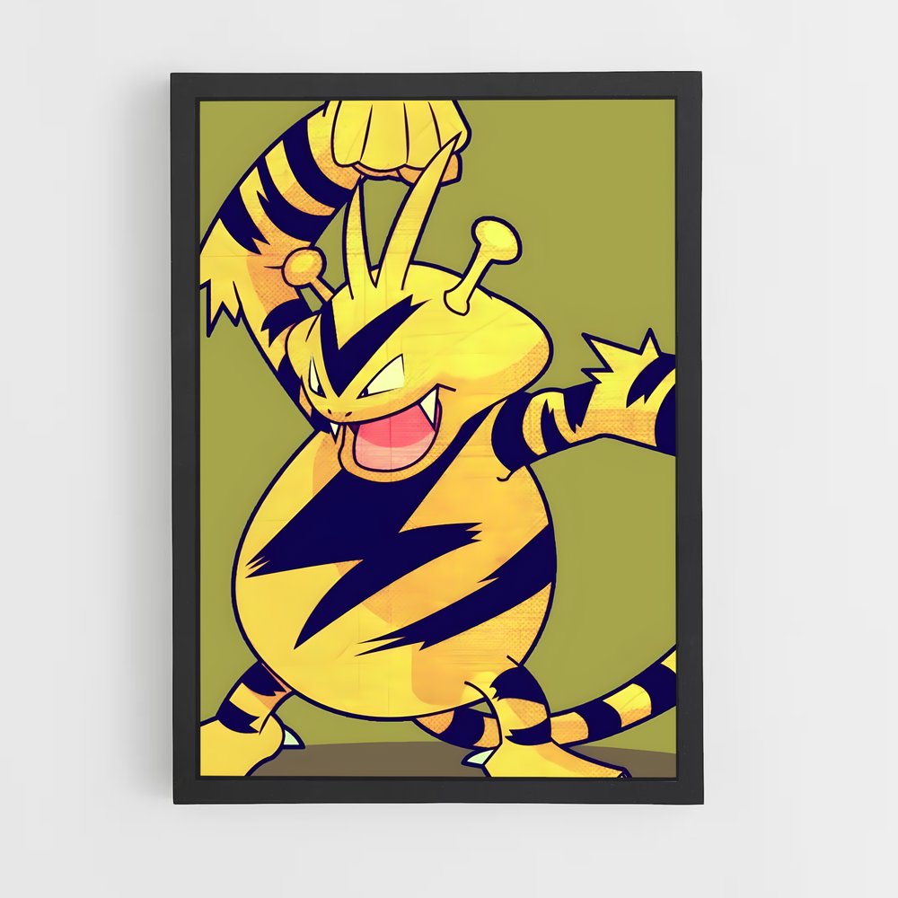 Poster Electabuzz Joyeux – affiche Pokemon (vue 2)